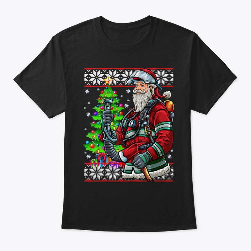 FIREFIGHTER SANTA CLAUS FIREMAN UGLY CHR