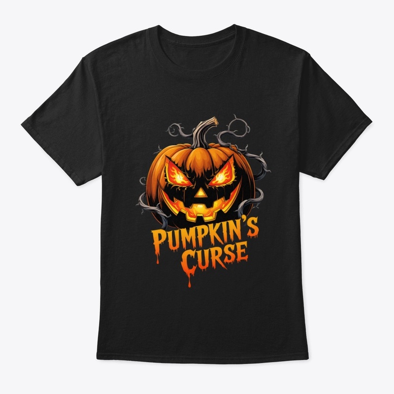 Cursed Pumpkin Grin Horror Design