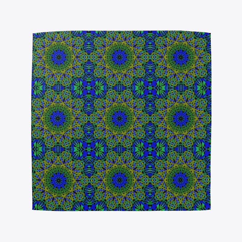 Blue Green Celtic Kaleidoscope Pattern