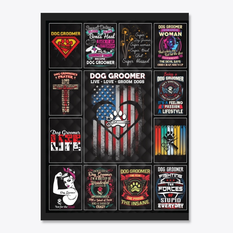 Awesome Dog Groomer Collage Blanket