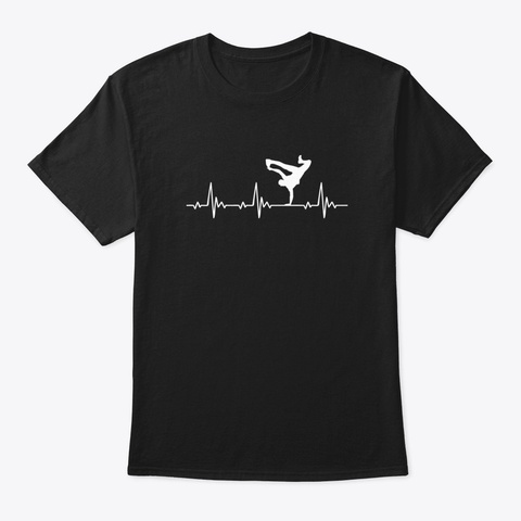 Streetdance Breakdance Heartbeat Frequen Black T-Shirt Front