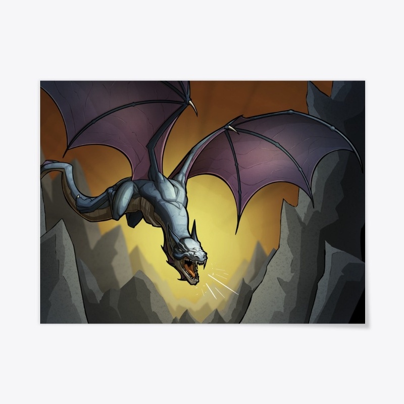 The Bat-Winged Night Wyvern POSTER