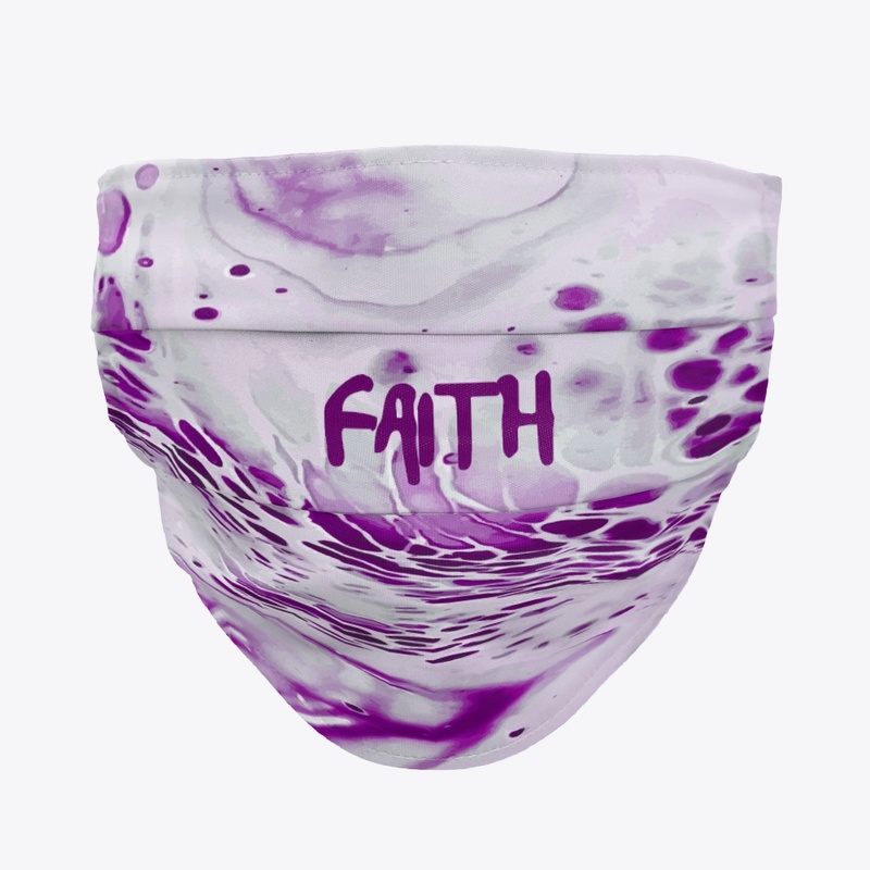 Purple Marble "FAITH" Face Mask