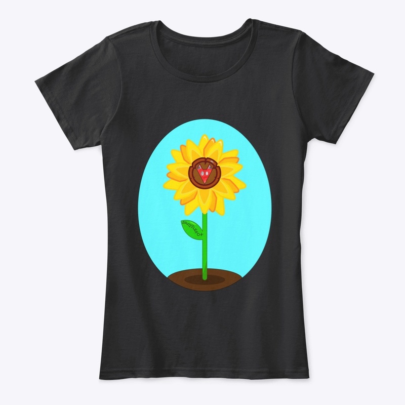 Womans SpazzleFox Sunflower Tee