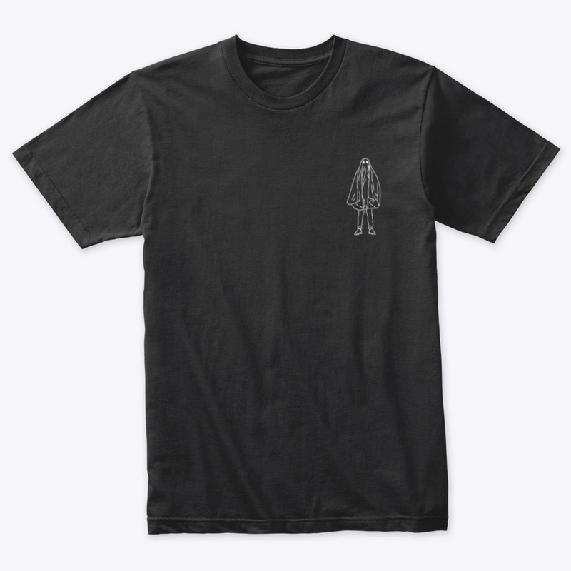 Small Icon Ghostie White on Black