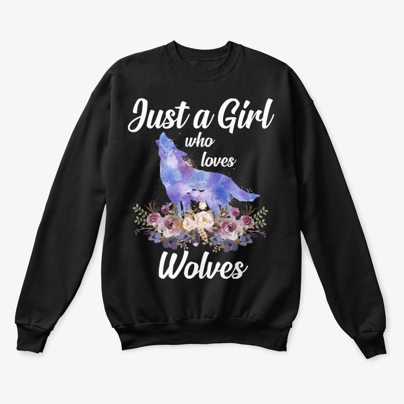 Girl Loves Wolves Watercolor Style