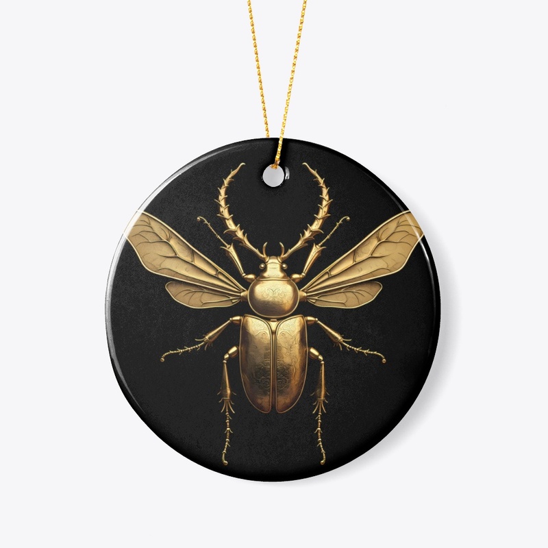 golden egyptian scarab with wings