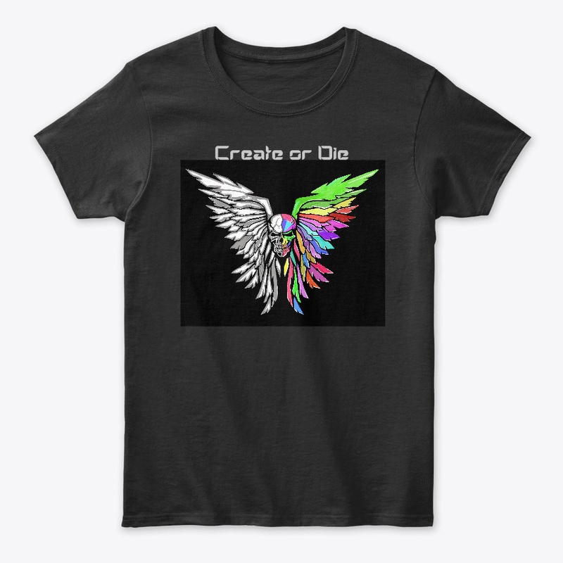 Create or Die Gaming Skull cool tees