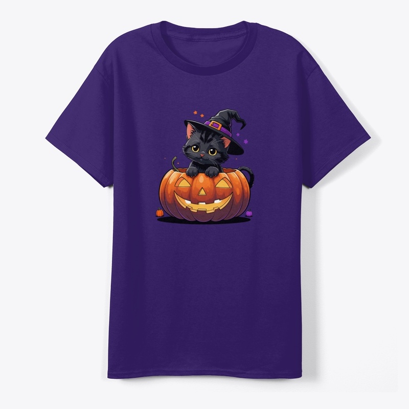 Cute Halloween Kitten in Pumpkin