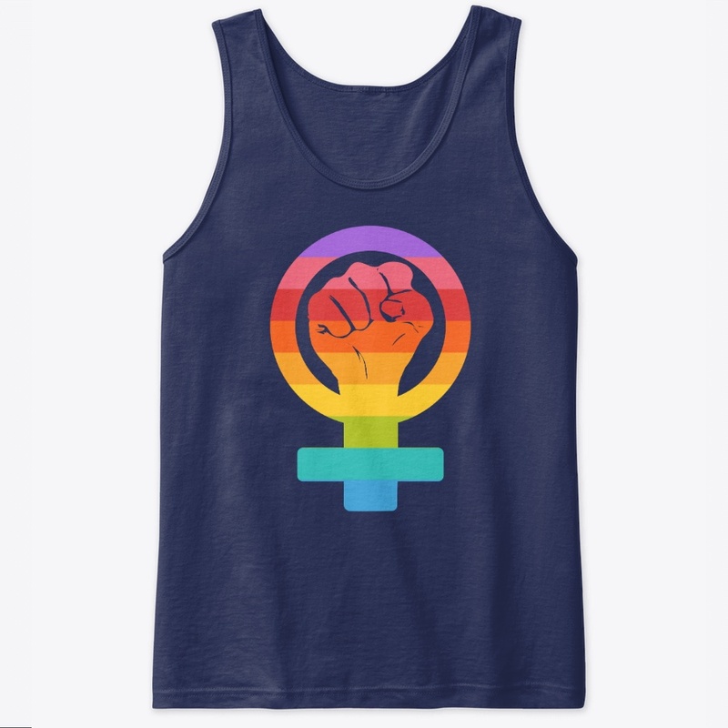 Colorful female activist symbol