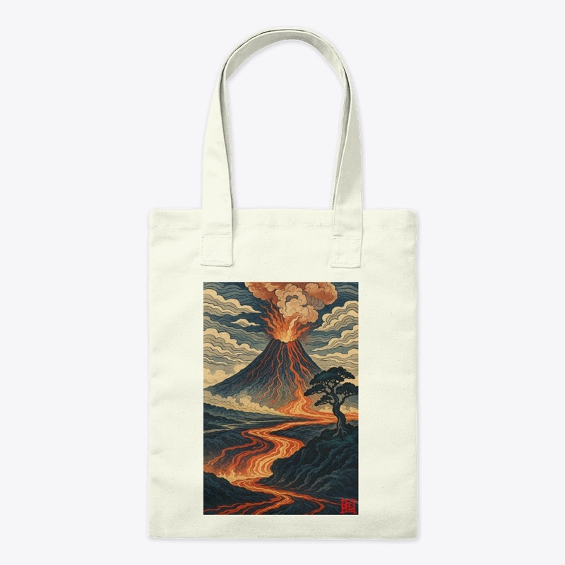 Hawaiian Volcano - Hokusai Style
