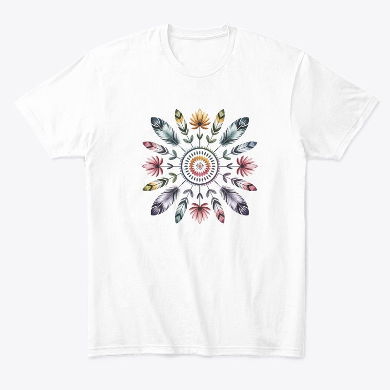 Feathers & Flowers Mandala Design