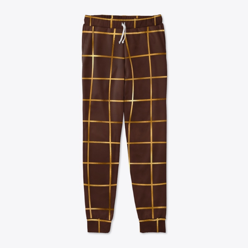Brown and Gold Metallic Square Design 