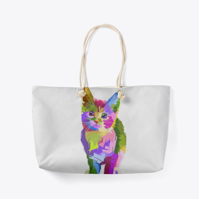 Multicolored cat printed tshirt 