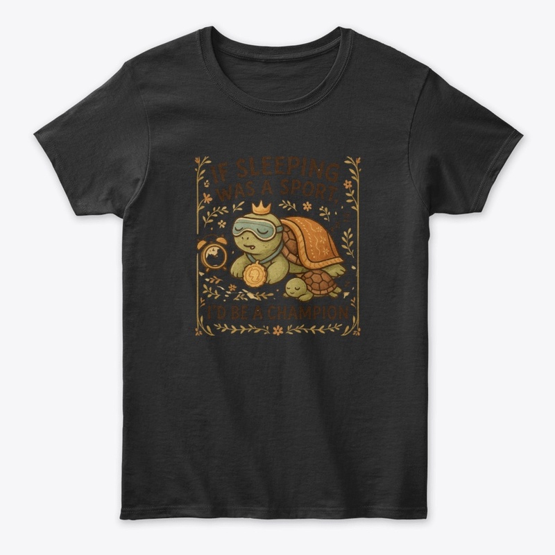 Sleep Champion  Funny Turtle Nap T-Shirt