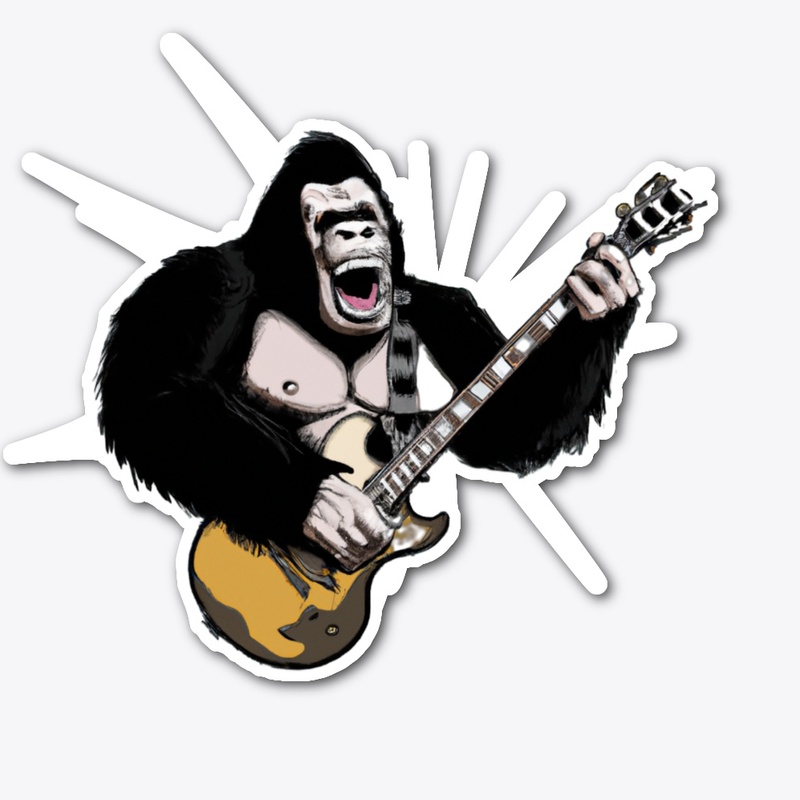 Ape Jamming on an Electric Guitar
