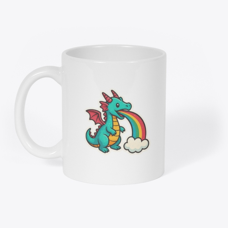Whimsical Rainbow Dragon Sticker