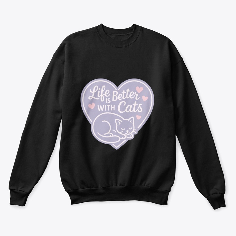 Life Is Better With Cats Purple Heart 