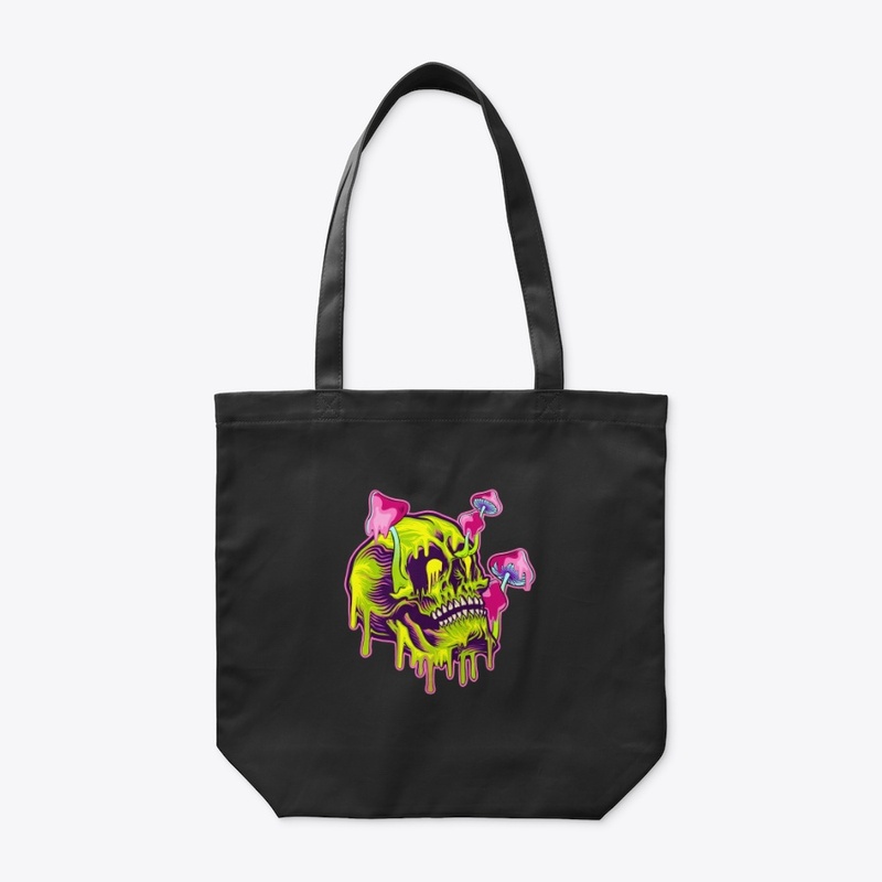 Psychedelic Skull and Mushrooms