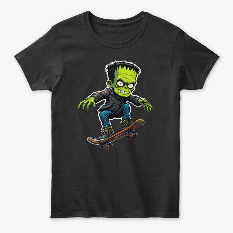 Skater Frankenstein Halloween Tee