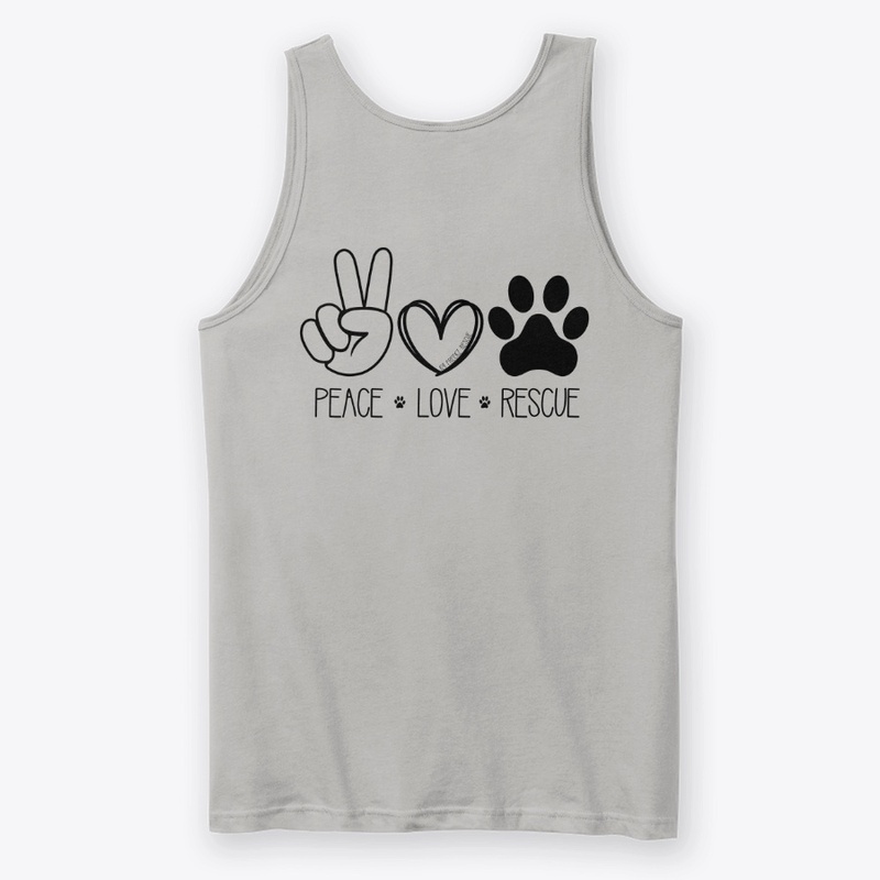Peace Love Rescue on Back