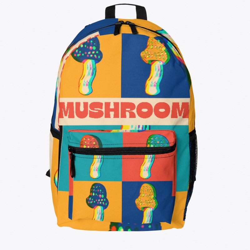 Cute mushroom collage glitch design