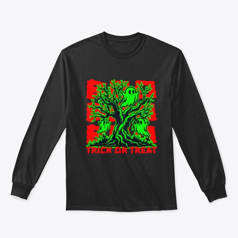 Neon Ghost Tree Trick or Treat