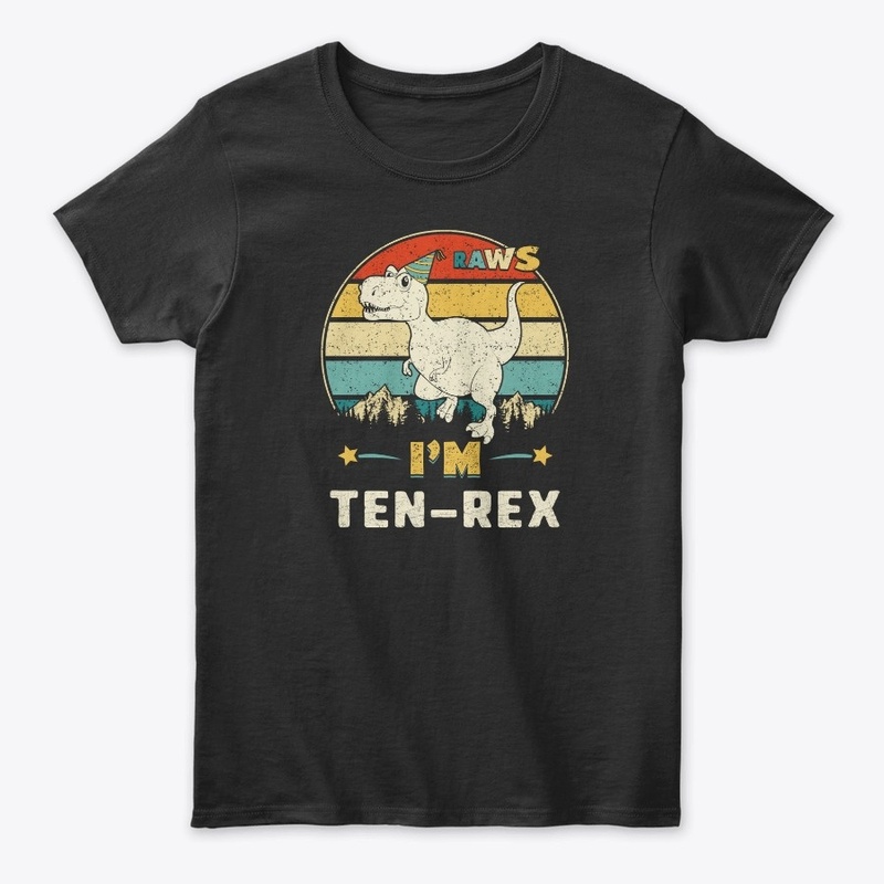 Kids I'm Ten-rex 10rd Birthday Boy T Rex