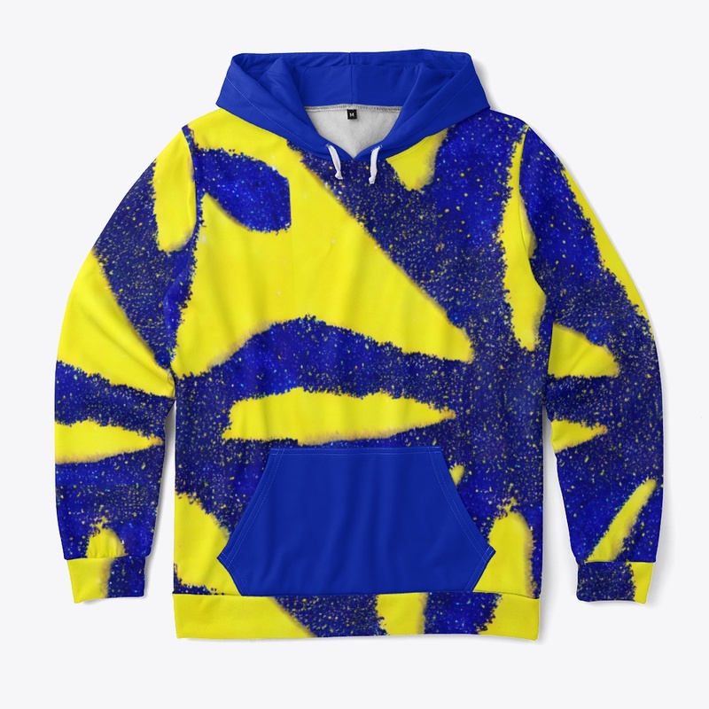 Sparkly Blue and Gold Abstract Design 
