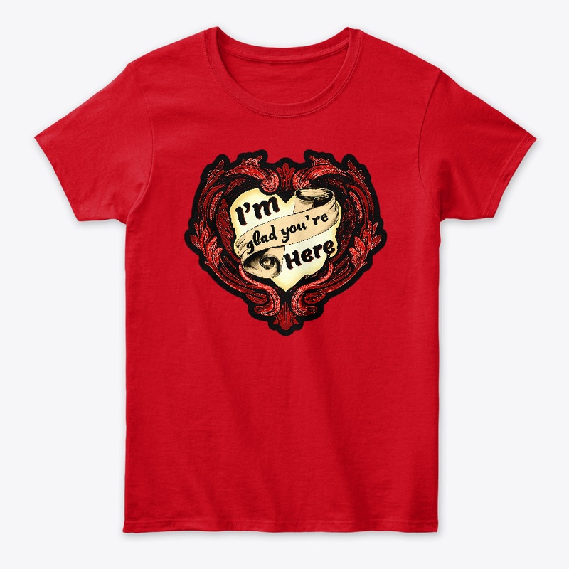 Baroque Heart olde brick red womens tee