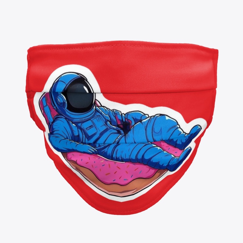 Astronaut Relaxing on Donut Design