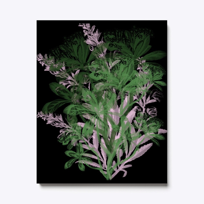 Vintage Green and Pink Floral