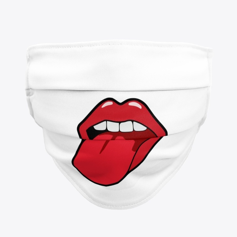 Cartoon mouth with tongue out mask