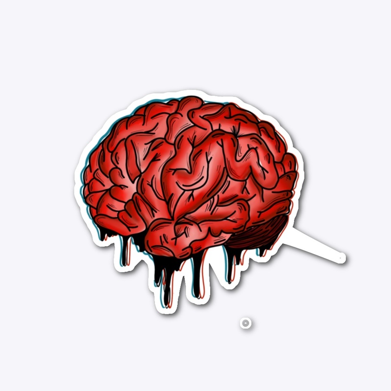 'Club Med Virtual' XL Red Brain Sticker