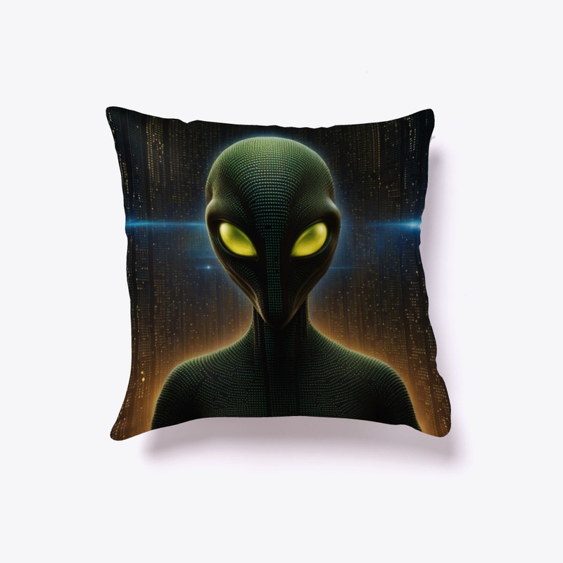 Alien with glowing eyes