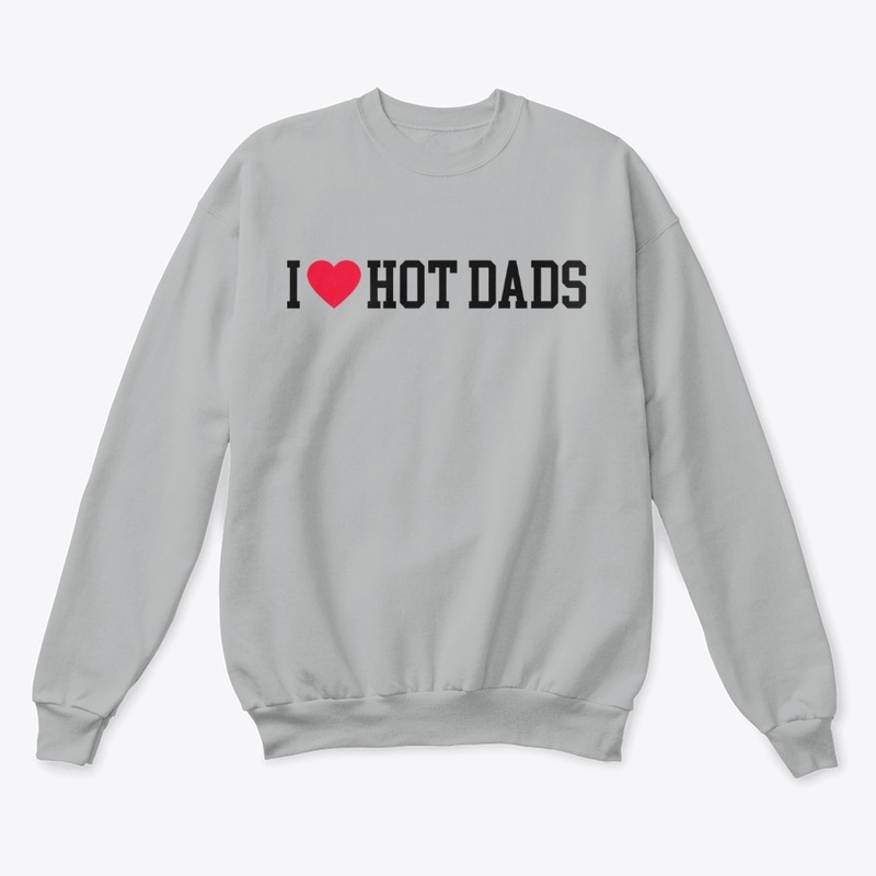 I LOVE HOT DADS (red heart/black)