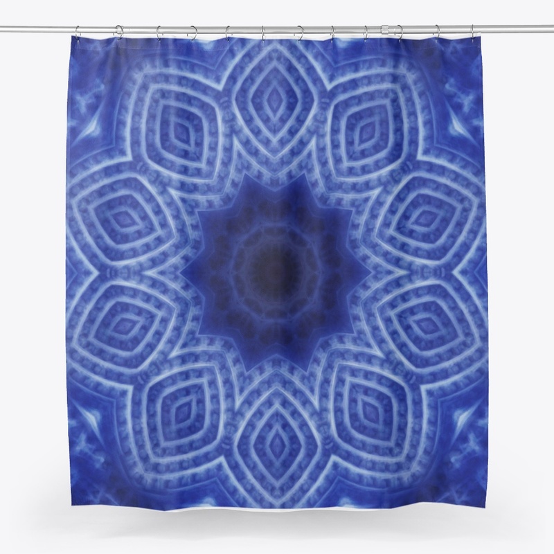 Blue and White Striped Kaleidoscope 
