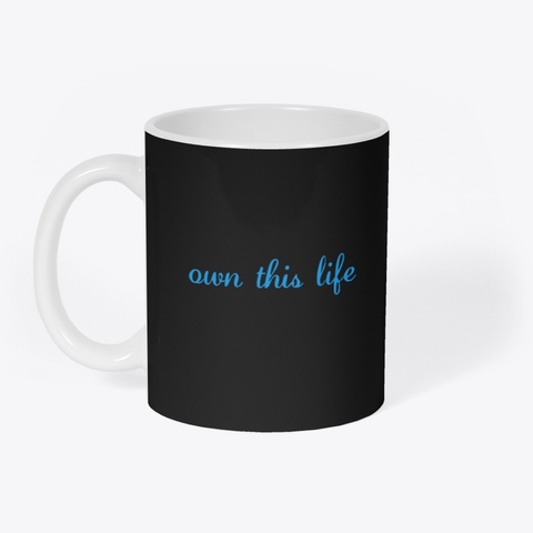 Clever Fox Own Life Mug Black T-Shirt Front