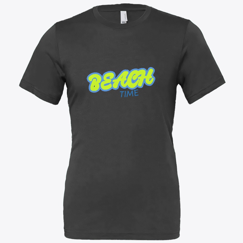 Beach Time fun Tee Green  Blue letters
