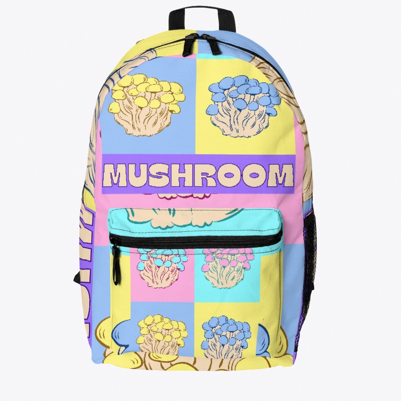 Cute baby pastel four mushroom collage