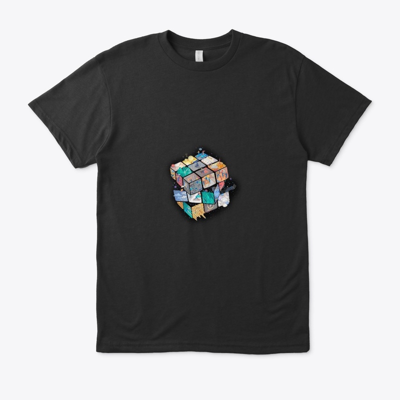 World inside rubix cube t-shirt