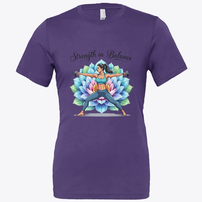 Warrior Yoga Pose with Dumbbells T-Shirt
