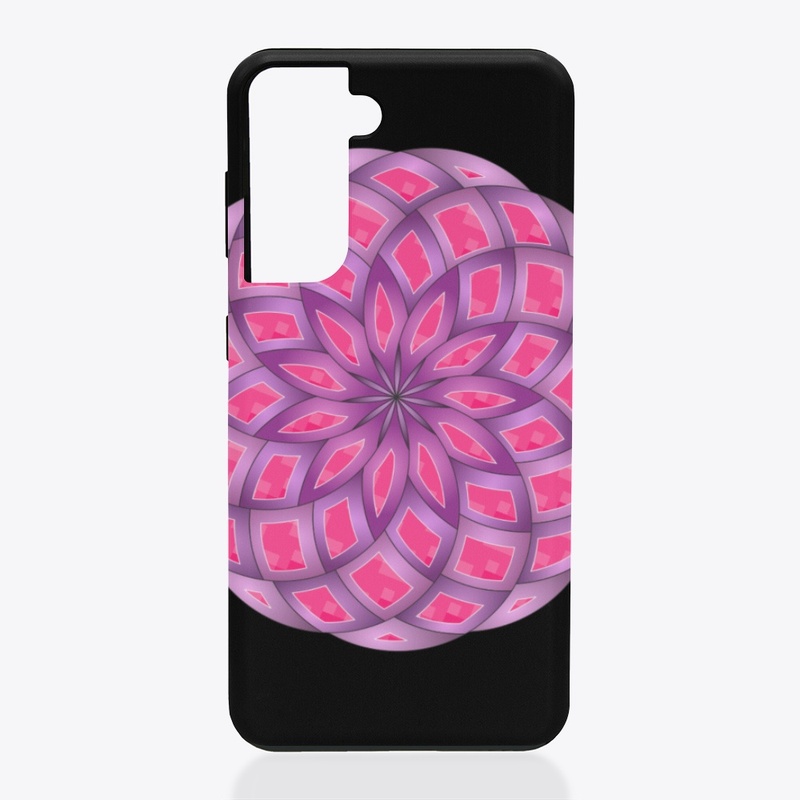 Pink and purple flower design.