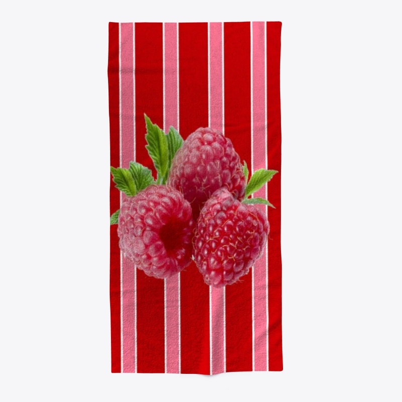 Raspberries on Fruit Striped Colors