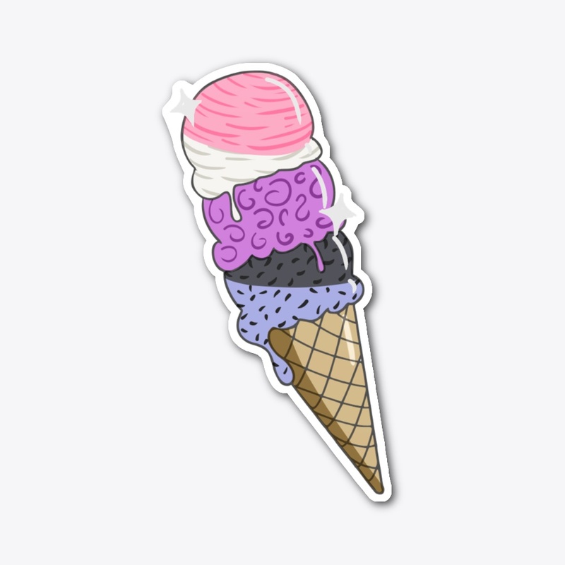 Genderfluid Ice Cream Sticker
