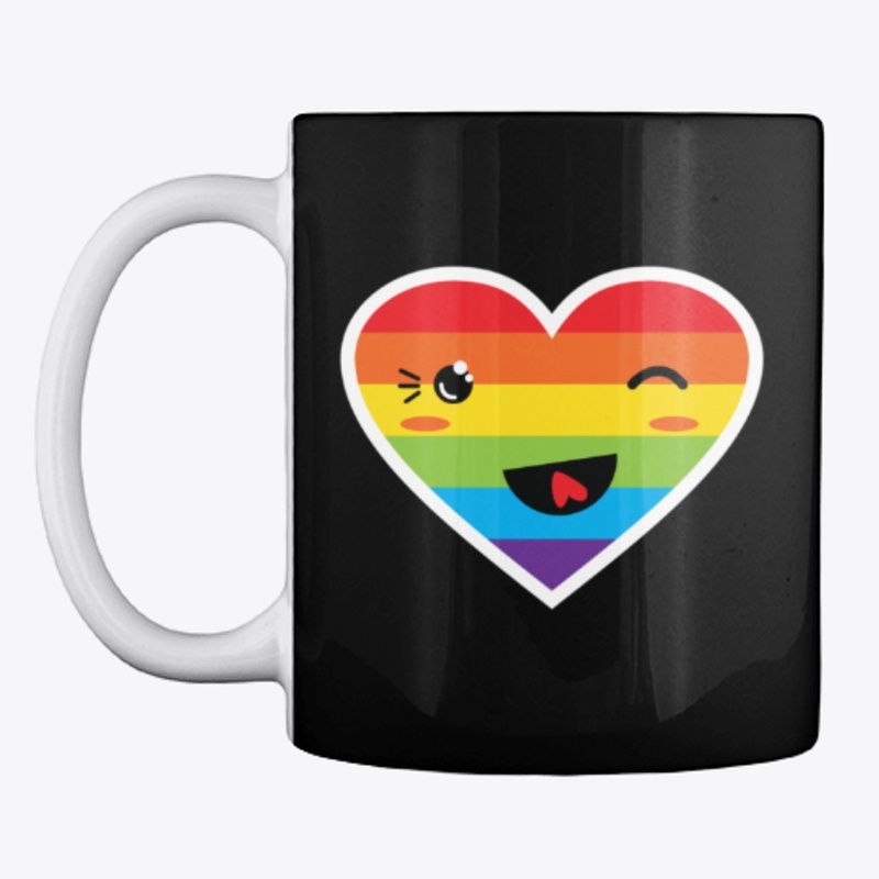 Cute Rainbow Happy Heart LBGT Month