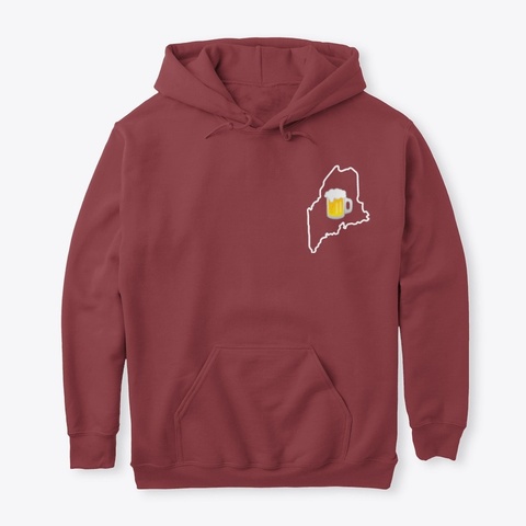 Maine "Wicked Pissah" Slogan Maroon Camiseta Front