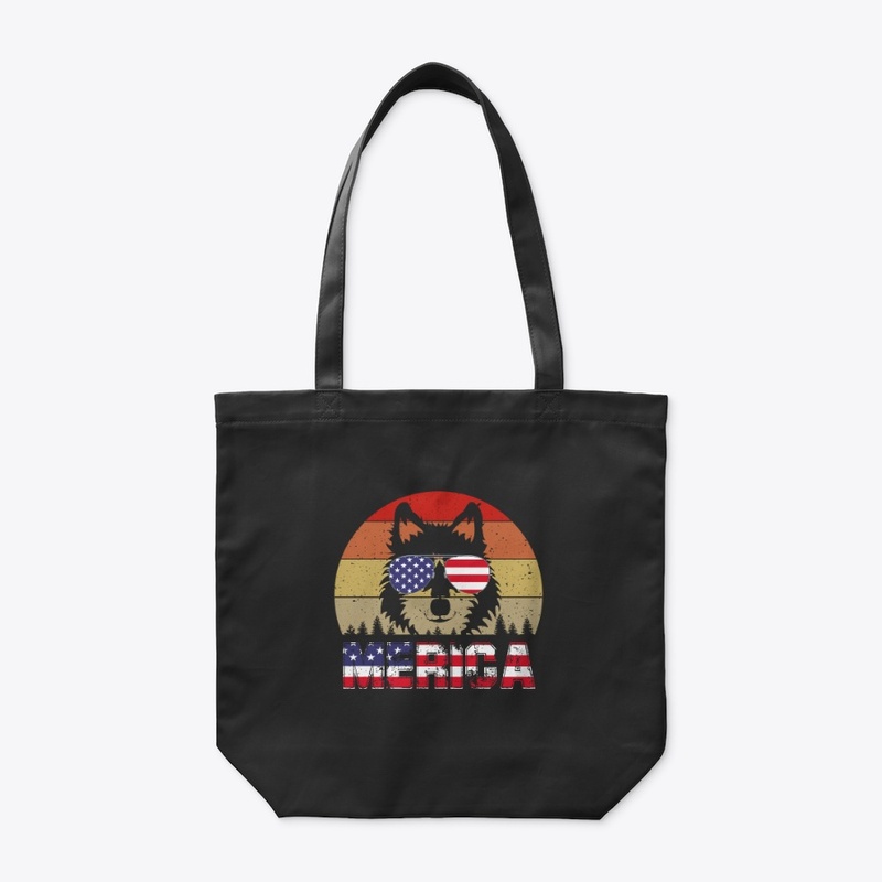 Big puppy with American flag glasses