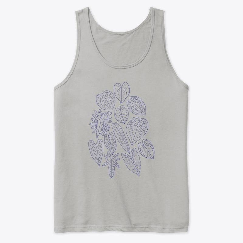 Tropical Houseplant Leaves Line Art