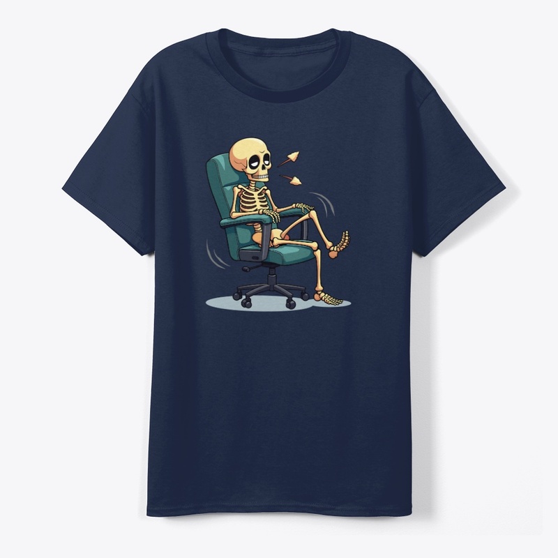 Slouched Skeleton in 90s Office Chair
